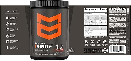 Vista 20 de MTN OPS Ignite Trail Packs - Mezcla de bebida energética sobrealimentada, sangre de tigre, sangre de tigre