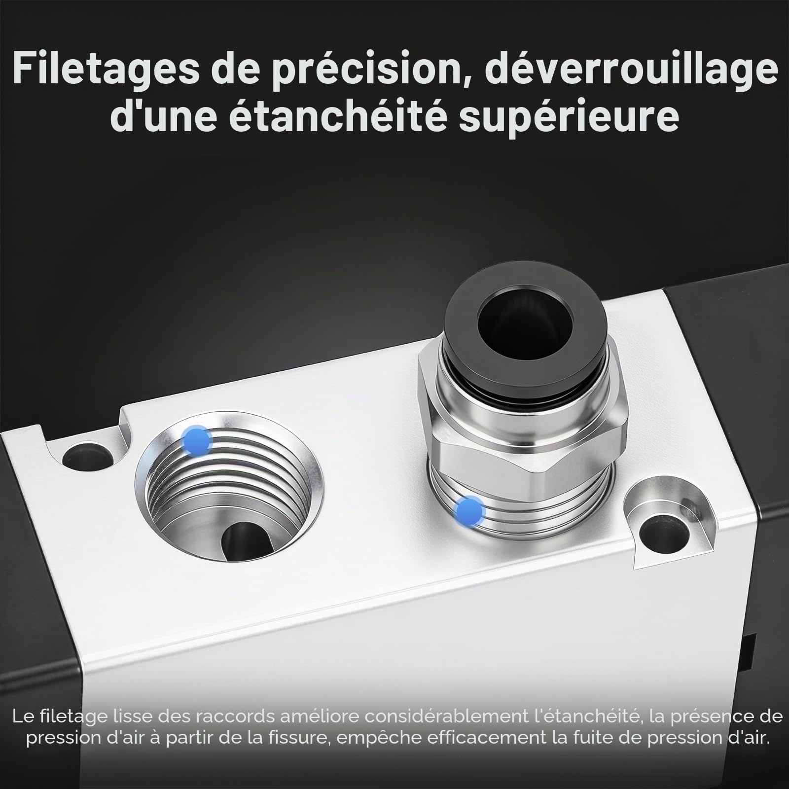 BAOMAIN Kit Électrovanne Pneumatique 4V210-08 DC 24V, Collecteur à 3 Stations avec Base, Silencieux et Raccords Rapides PT 1/4", Distributeur d'Air 5/2 Voies, Ensemble Complet pour Automatisation