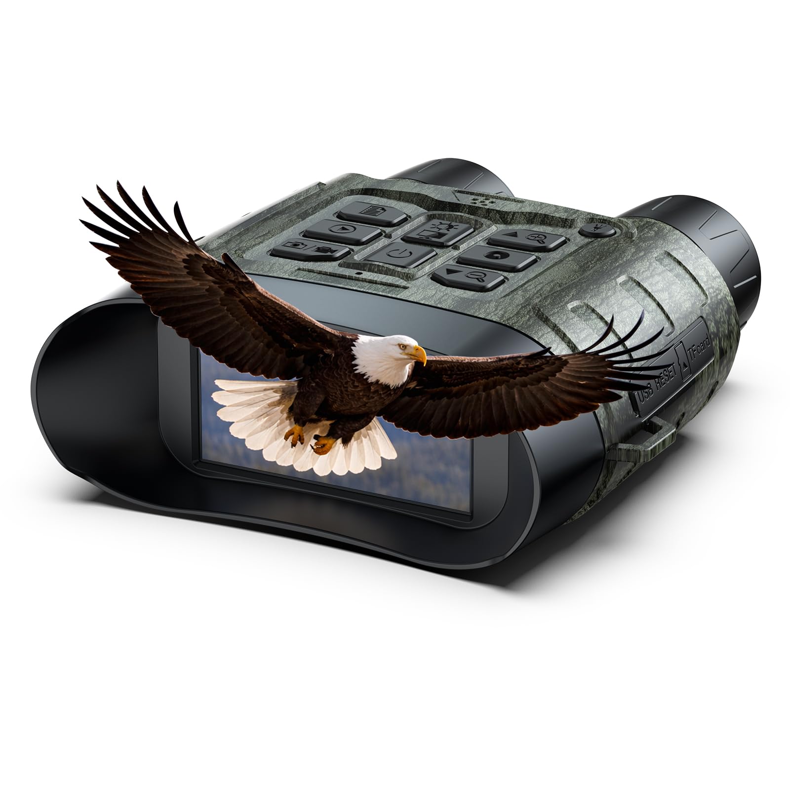 Dispositivo de visión nocturna 4K 112MP con WiFi, imagen en vivo en el teléfono móvil, batería de 5000 mAh, visión nocturna IR de hasta 450 m, tarjeta TF de 32 GB, zoom digital de 12 x, dispositivo de