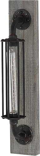 Miniatura 4 de Deco 79 Lámpara geométrica de metal para habitación, lámpara de mesa con pilas con luz LED fija incluida, lámpara de 4 x 6 x 20 pulgadas, color negro