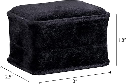 Miniatura 5 de Caja de aretes de terciopelo negro, paquete de 2, gamuza de lujo intensa, elegante estuche de aretes de diamante, con interior de terciopelo negro,