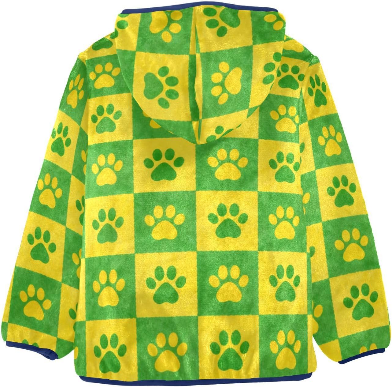 Yellow Green Checkers Dog Paw Prints Light Jackets Toddler Outerwear Jackets Navy Blue Cute Baby Boys Clothes