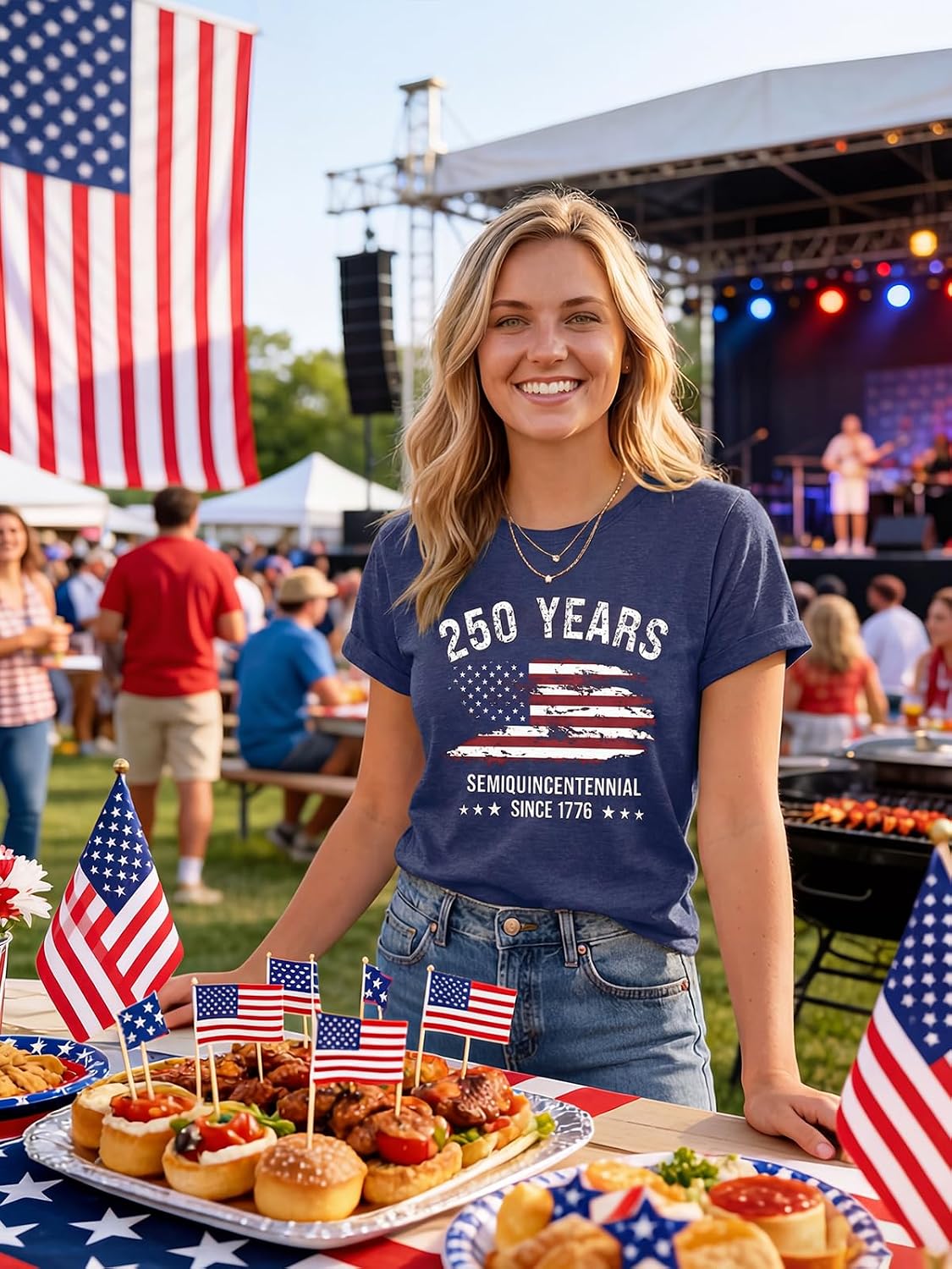 250th Anniversary USA Shirt for Women 4th of July Shirts 1776-2026 American Flag Tshirt Patriotic Graphic Tee Tops