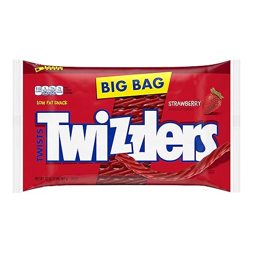 Vista 3 de TWIZZLERS Twists - Bolsa grande de caramelo masticable con sabor a fresa, 32 onzas