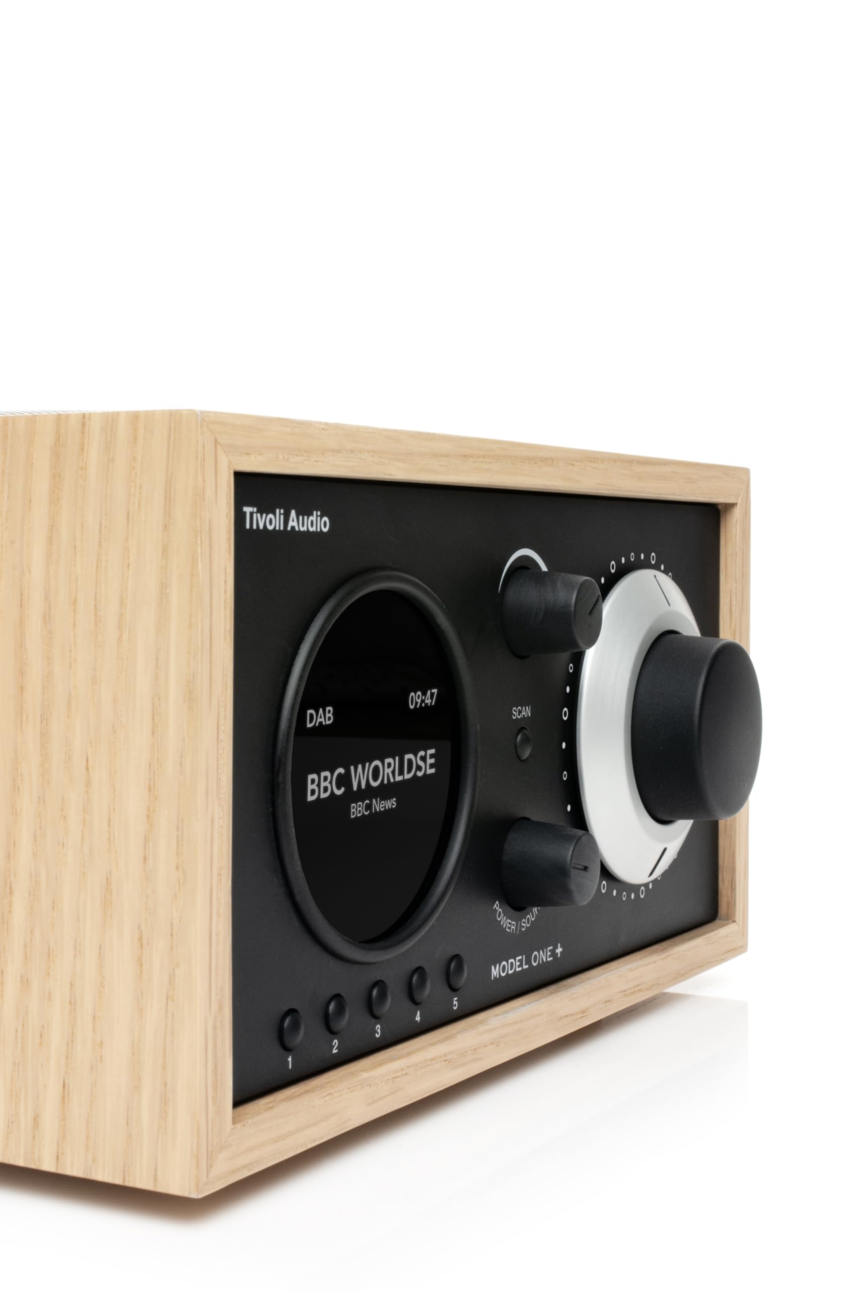 Tivoli Audio Model ONE + - Poste Radio Vintage DAB+ Bluetooth Secteur Radio Réveil Bluetooth Retro en Bois Enceinte Design Écran LED Digital - Noir