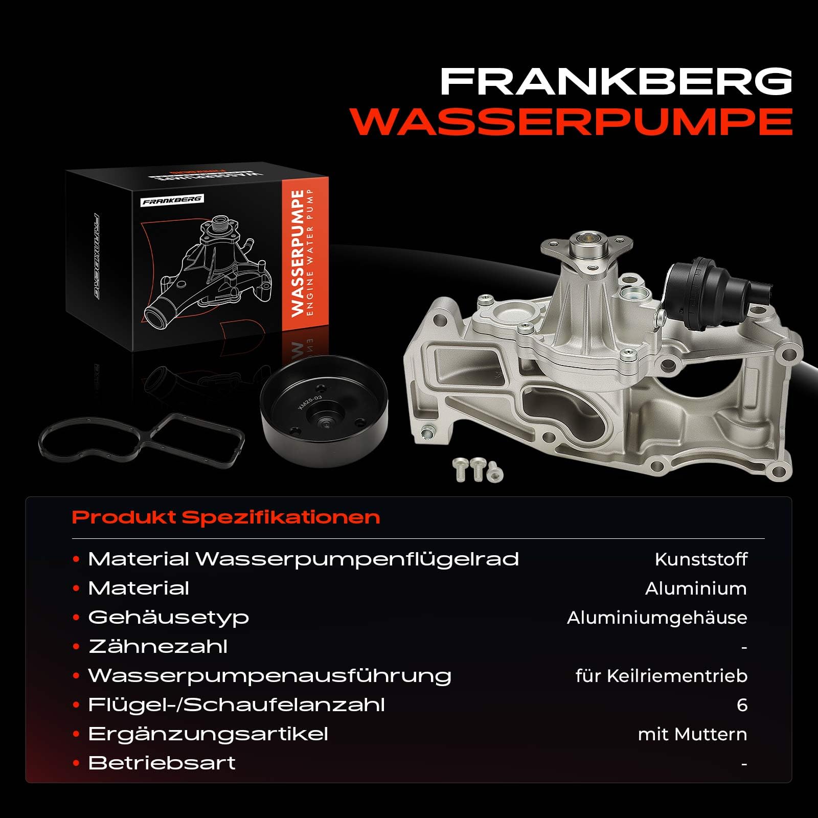 Frankberg Refrigerante de la bomba de agua 1153170AT | Compatible con: 6 Gran Turismo G32, Serie 7 G11 G12, 4 Cabriolet F33 F83, 4 Gran Coupé F36, X3 F97 G01 G08