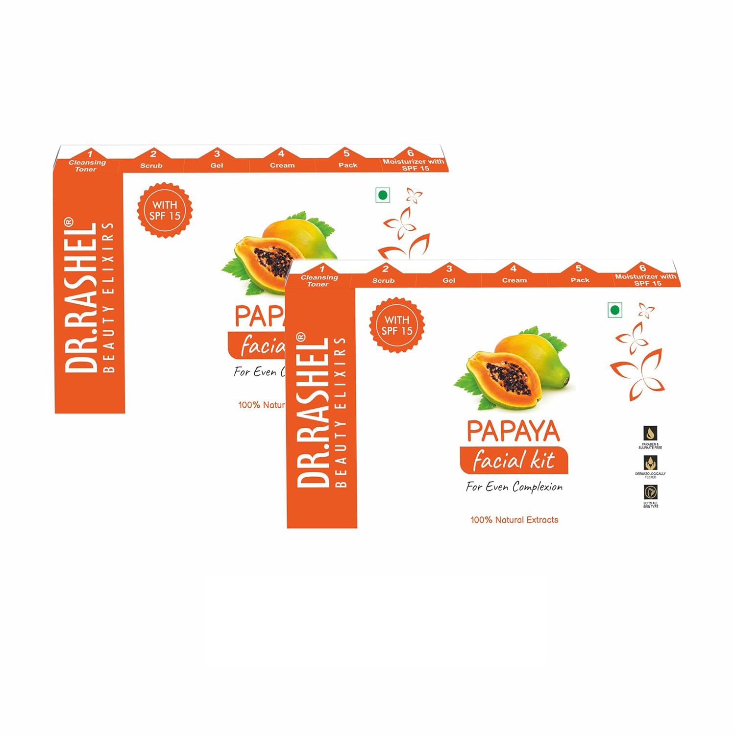 DR.RASHEL Papaya Facial Facial Face Kit For Women & Men Combo Pack of