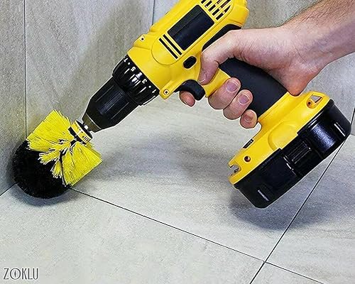 Miniatura 8 de 3 piezas de cepillo eléctrico para taladro, limpiador de lechada para suelos de azulejos, juego de cepillos de baño para piscina, azulejos, bañera,