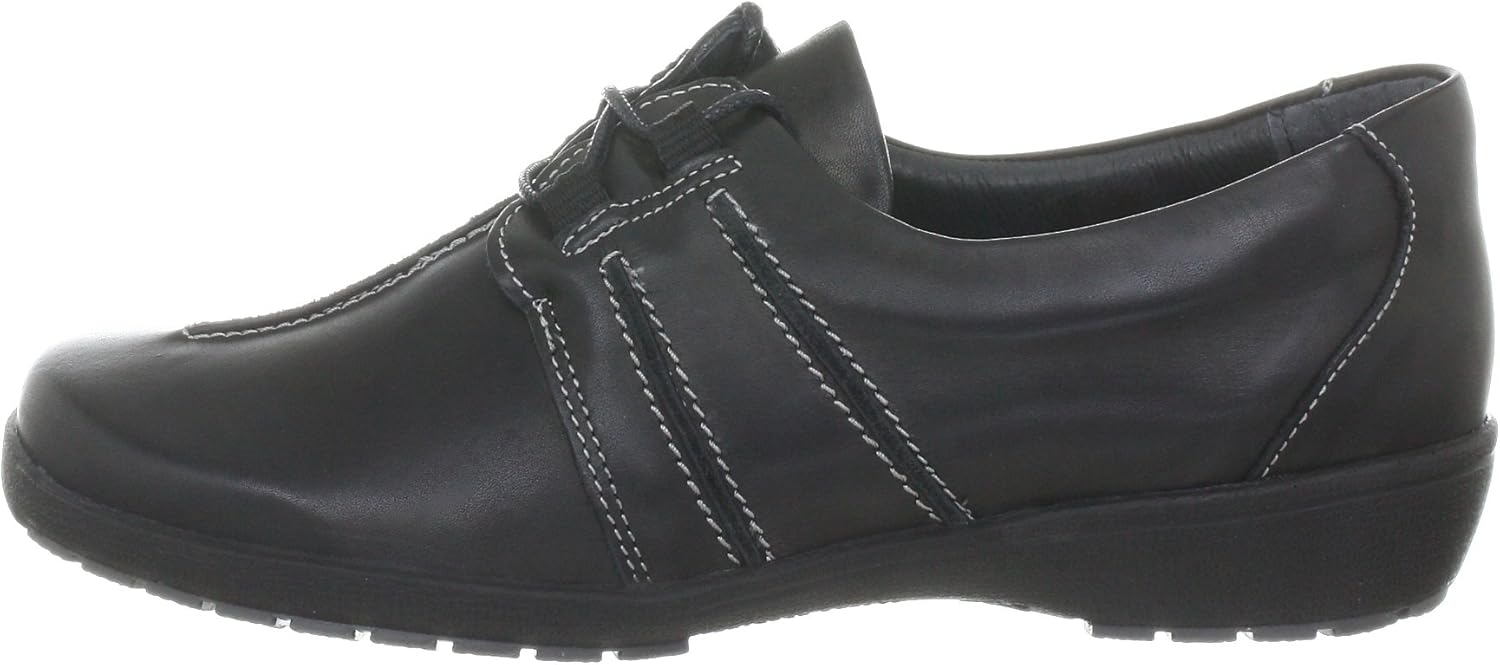 Women's Lacedup Footwear Black Leder Uniform Dress Shoes 36