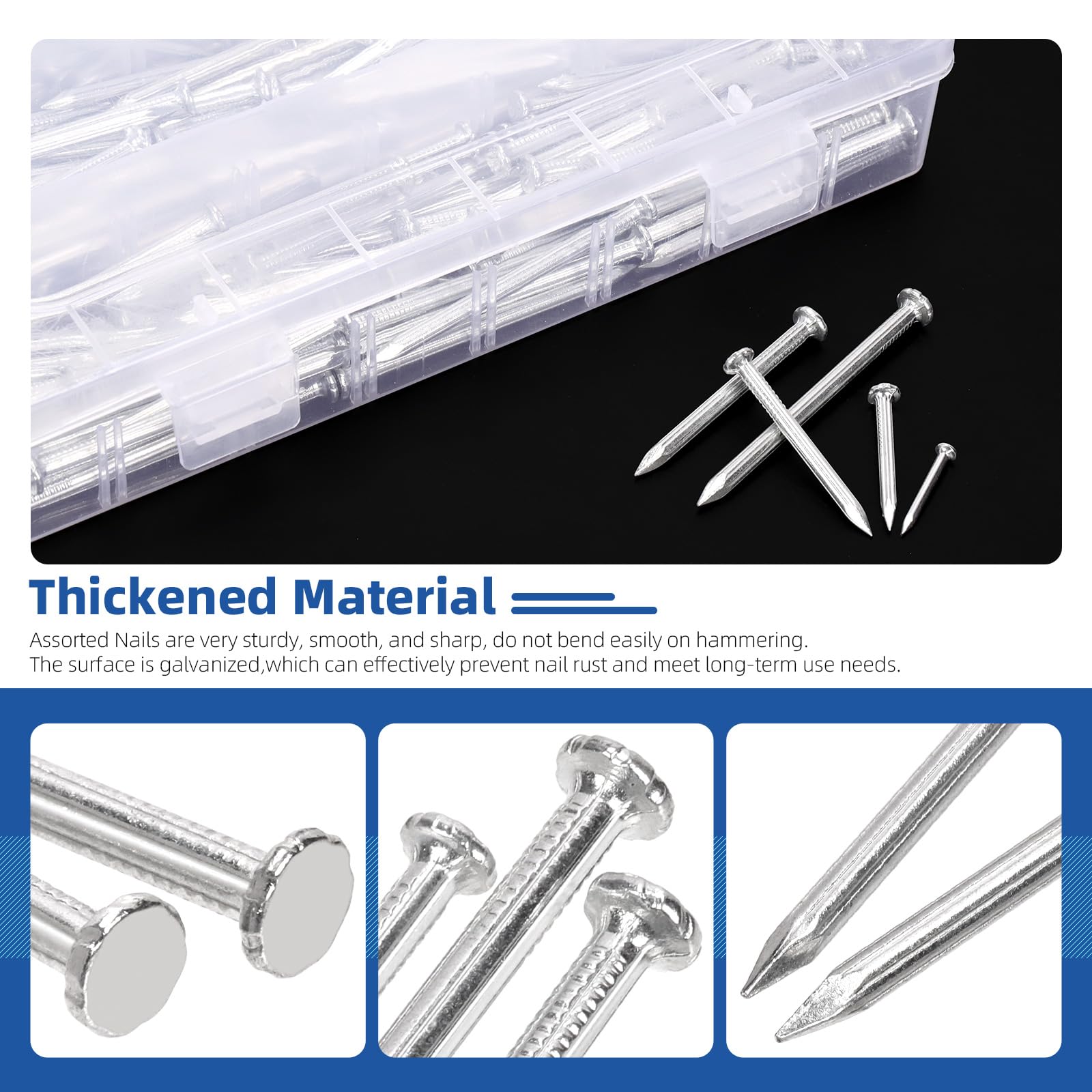300pcs Masonry Nails - Steel Hardware Nails for Wood, Drywall & More -4 300pcs Masonry Nails - Steel Hardware Nails for Wood, Drywall & More -4
