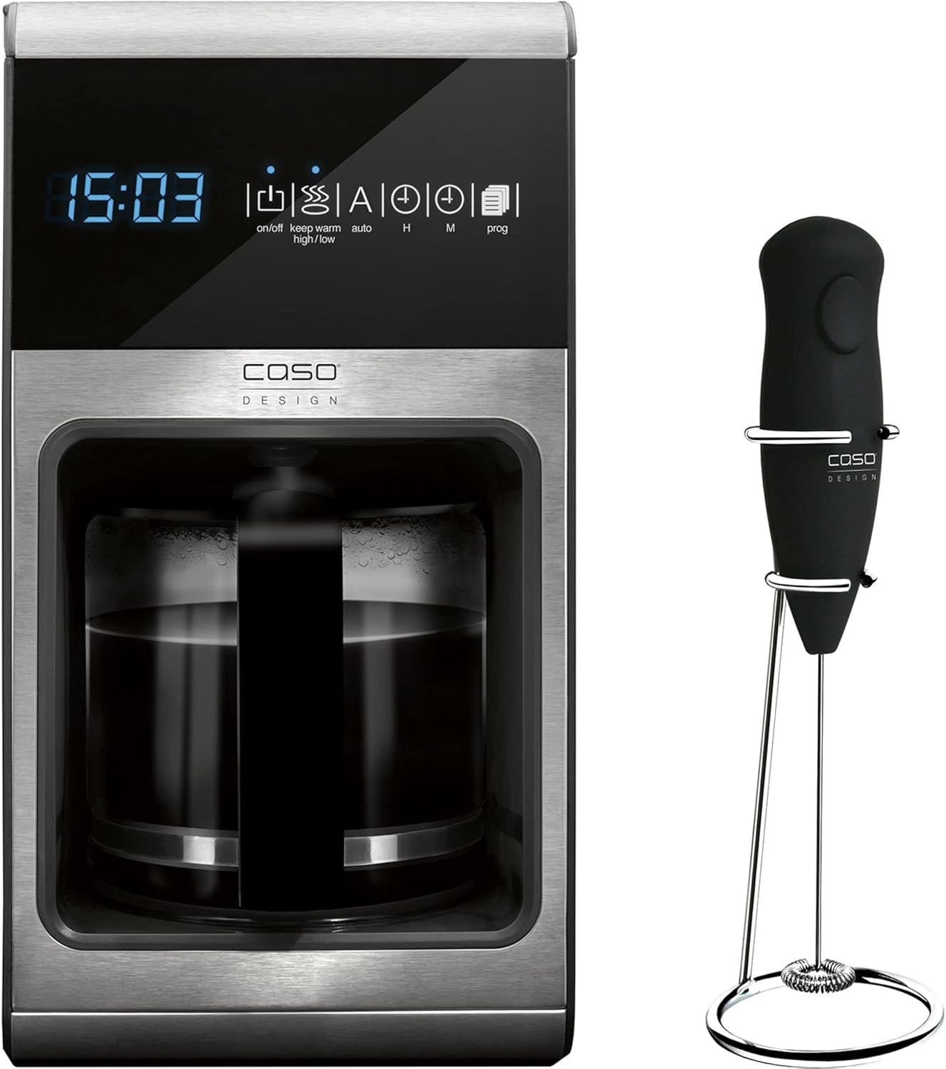 Coffee One 10-Cup Filter Coffee Maker plus Crema Magic Electric Milk Frother