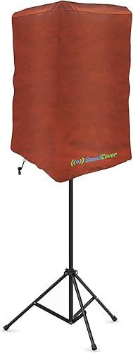 Funda ligera para altavoz PADJ de 8 pulgadas en color marrón para altavoces montados en soporte, ajuste superior, resistente al agua (no