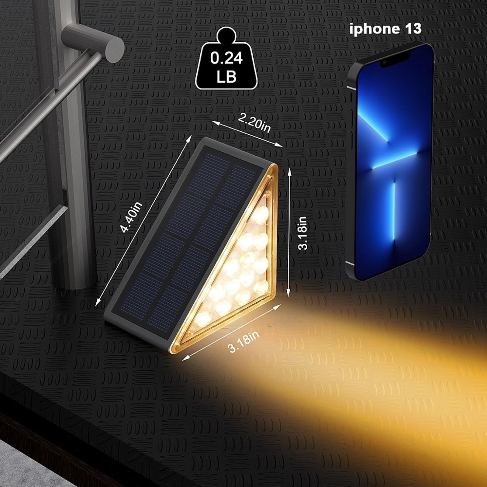 Lumières D'Appel De Bordure Solaires À LED Imperméables, 4 Pack (Gauche+Droite), Lumière Chaude Pour Allée Porte D'Entrée