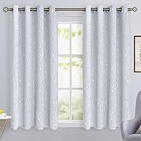 Vista 290 de BGment Room Darkening Curtains 95 Inches Long, Grommet Thermal Insulated Blackout Curtains with Wave Line and Dots Printed for Bedroom, 2 Panels