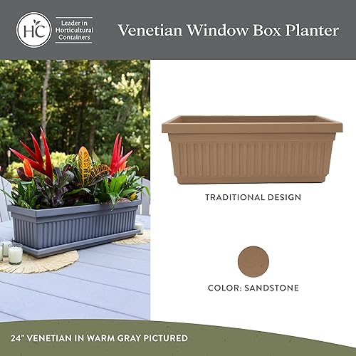 Miniatura 2 de Akro Mils VNP30000A34C006LRTPV - Caja de flores venecianas, 30 pulgadas, arenisca