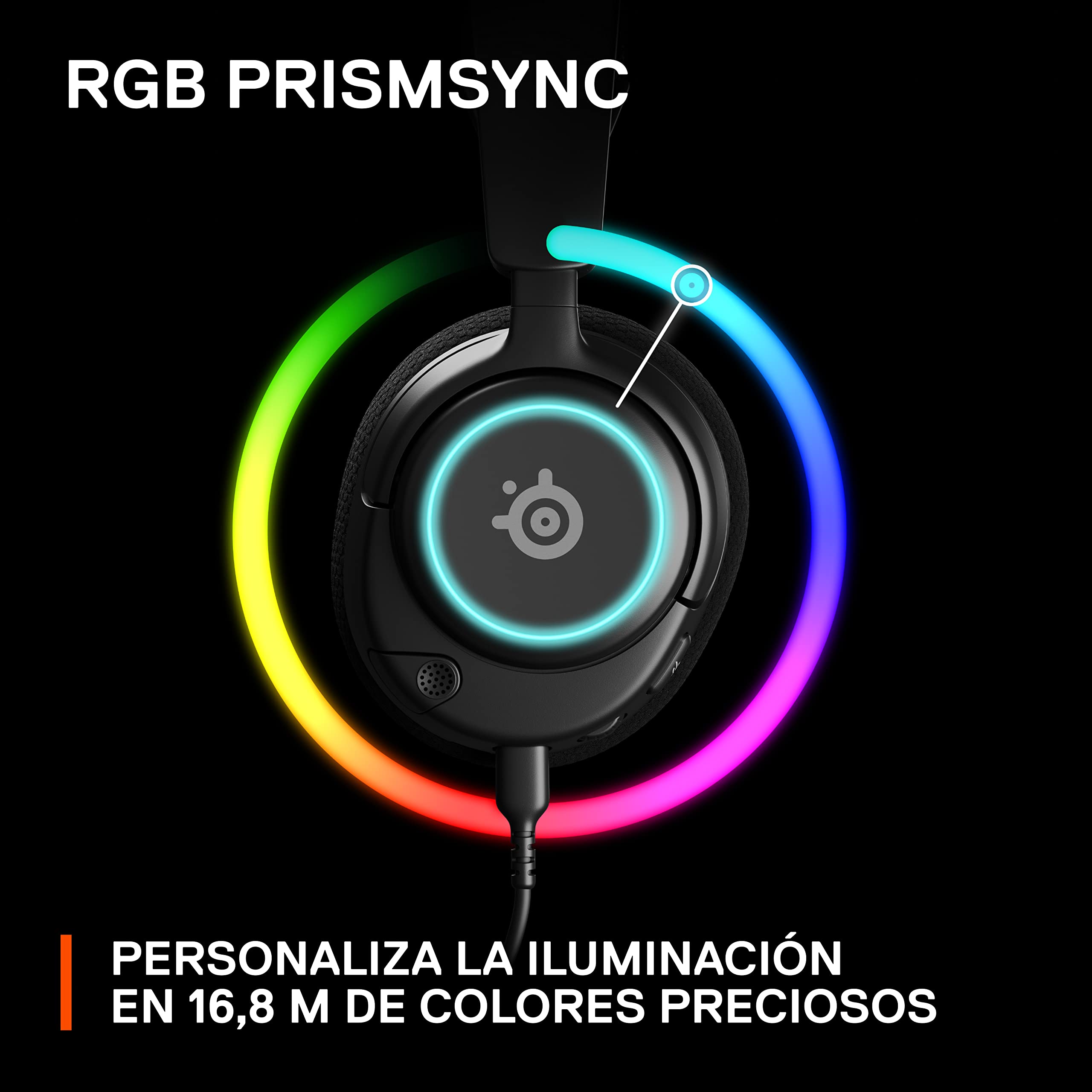 SteelSeries Arctis Nova 3 - Cascos Gaming Con Cable Multisistema - Controladores Hi-Fi - Audio espacial 360° - Luces RGB - Almohadillas de espuma con memoria - Ultraligeros - PC, PS5, PS4, Switch