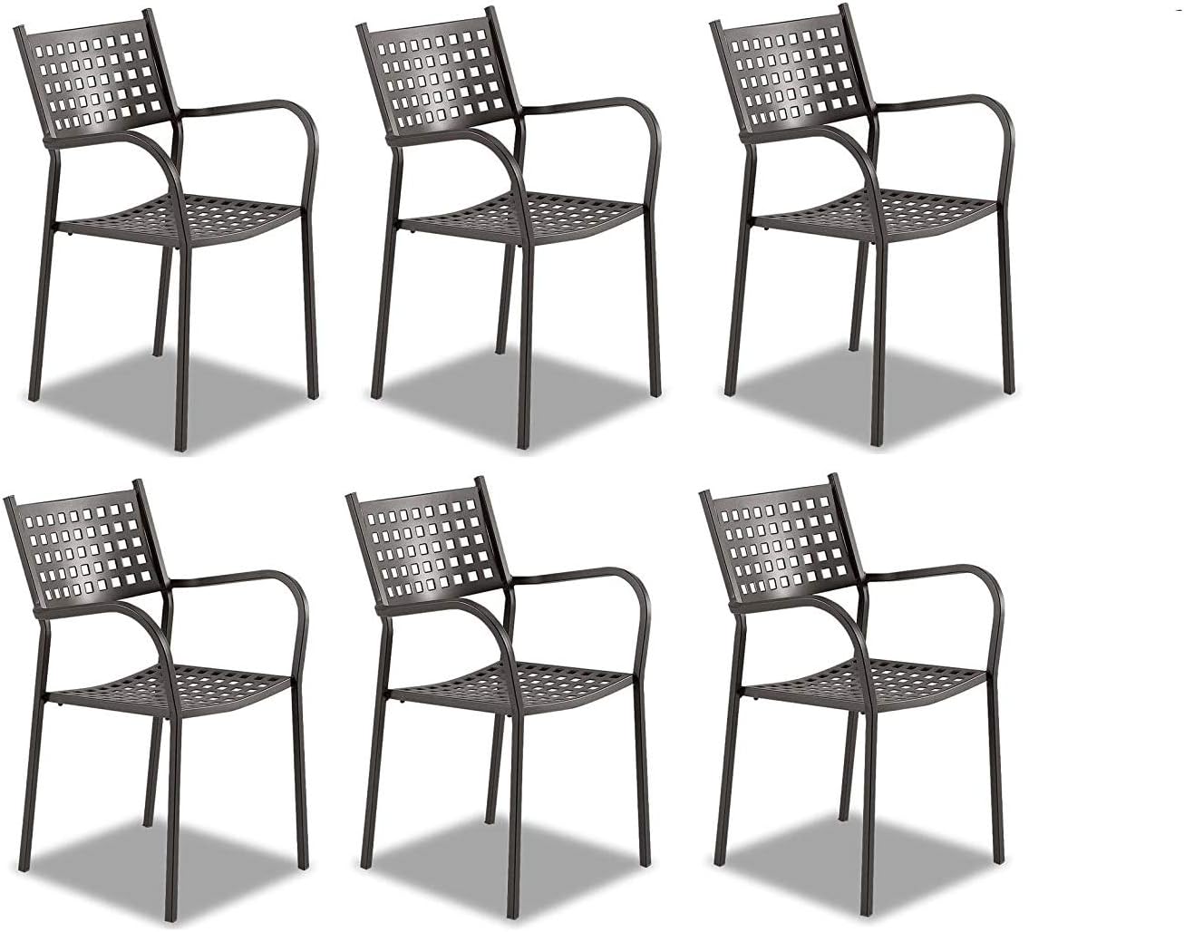 Set 4 Sedie Da Esterno Alice VERMOBIL - Bianco Perla, Zincate E Verniciate A Polvere, Resistente Alle Intemperie - Foto 2