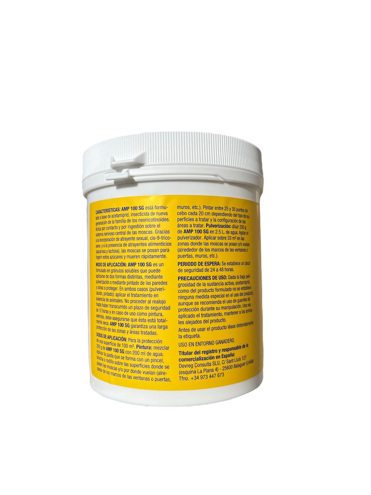 AGITA MOSCAS ACETAMIPRID 10% PARA CONTROL DE MOSCAS 500 GRS. 3 MESES DE PERSISTENCIA. A base de CON ATRAYENTE SEXUAL cis-9-trico-sene