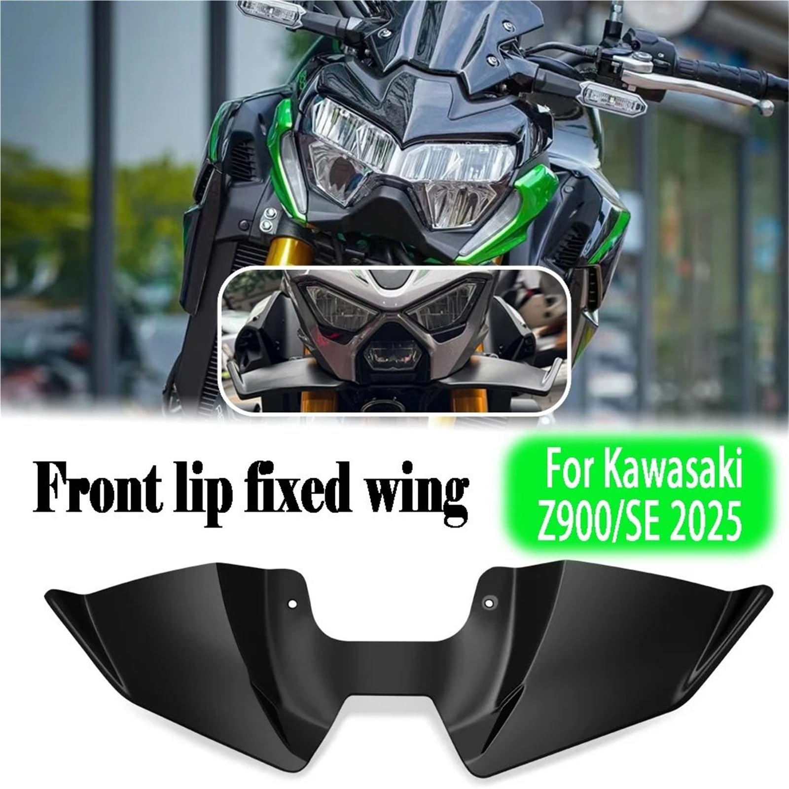 Front Bumper Splitter dachowy Pasuje do Kawasaki Z 900 SE Z900SE 2025 Z900 Przedni dyfuzor aerodynamiczny skrzydło przedni spojler