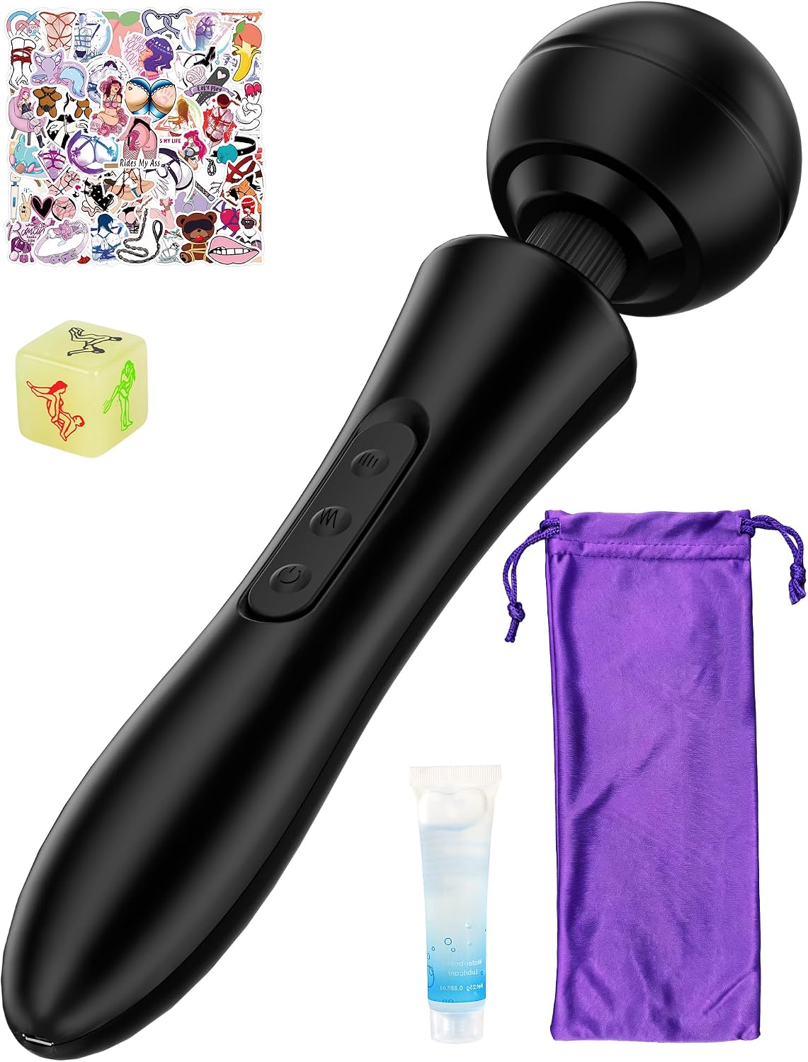 Rose Vibrator Gift Set for Date Night Couples Wand Vibrator Kit