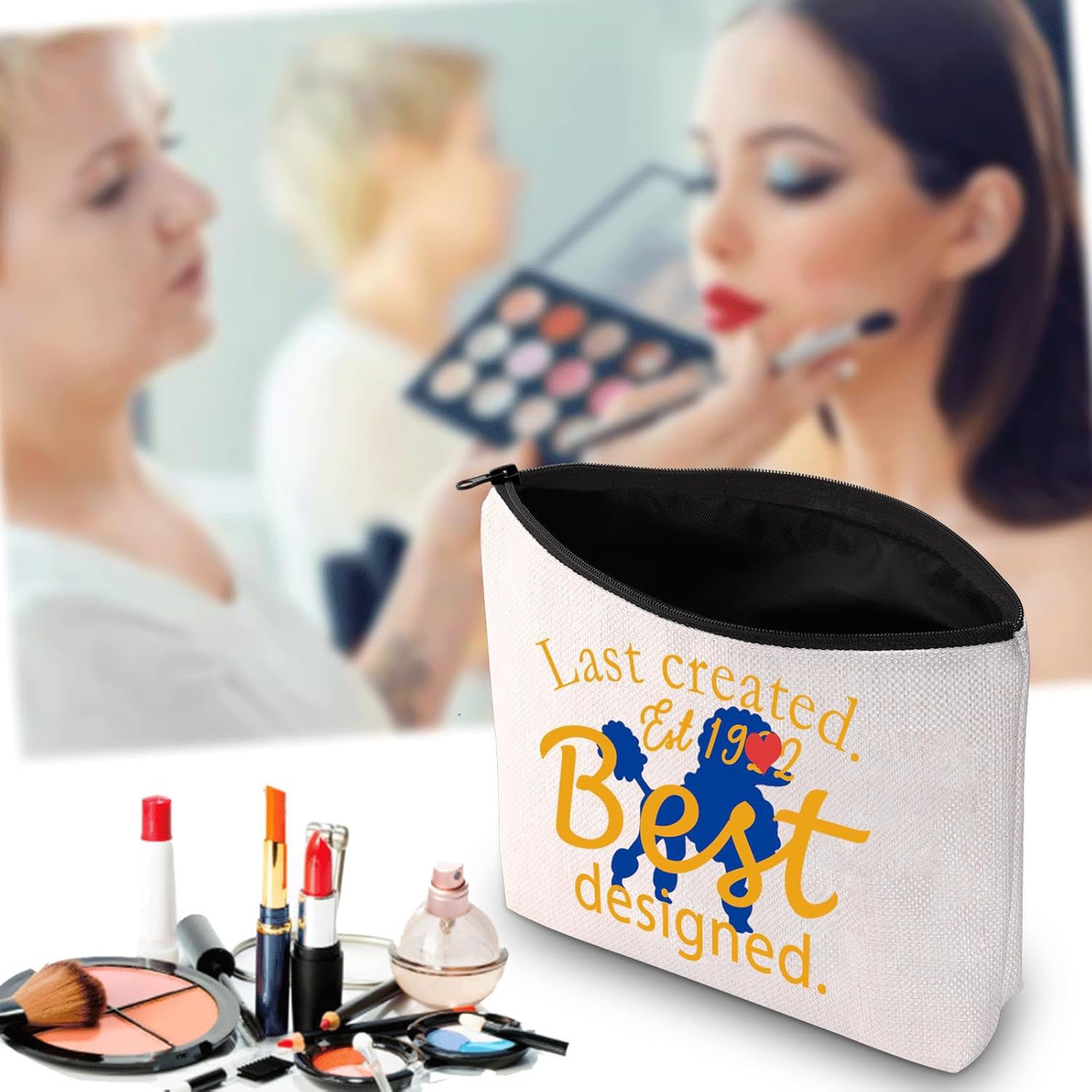 JXGZSO Sorority Makeup Bag Gift Last Created Est Yellow and Blue Gift (Last Created B) - Image 5
