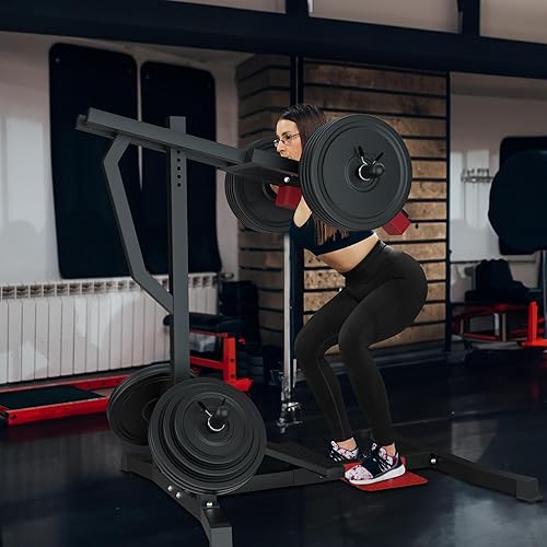 Miniatura 4 de VIVITORY Máquina de elevación de pantorrillas en cuclillas, entrenamiento de la parte inferior del cuerpo, máquina de sentadillas hack y máquina de