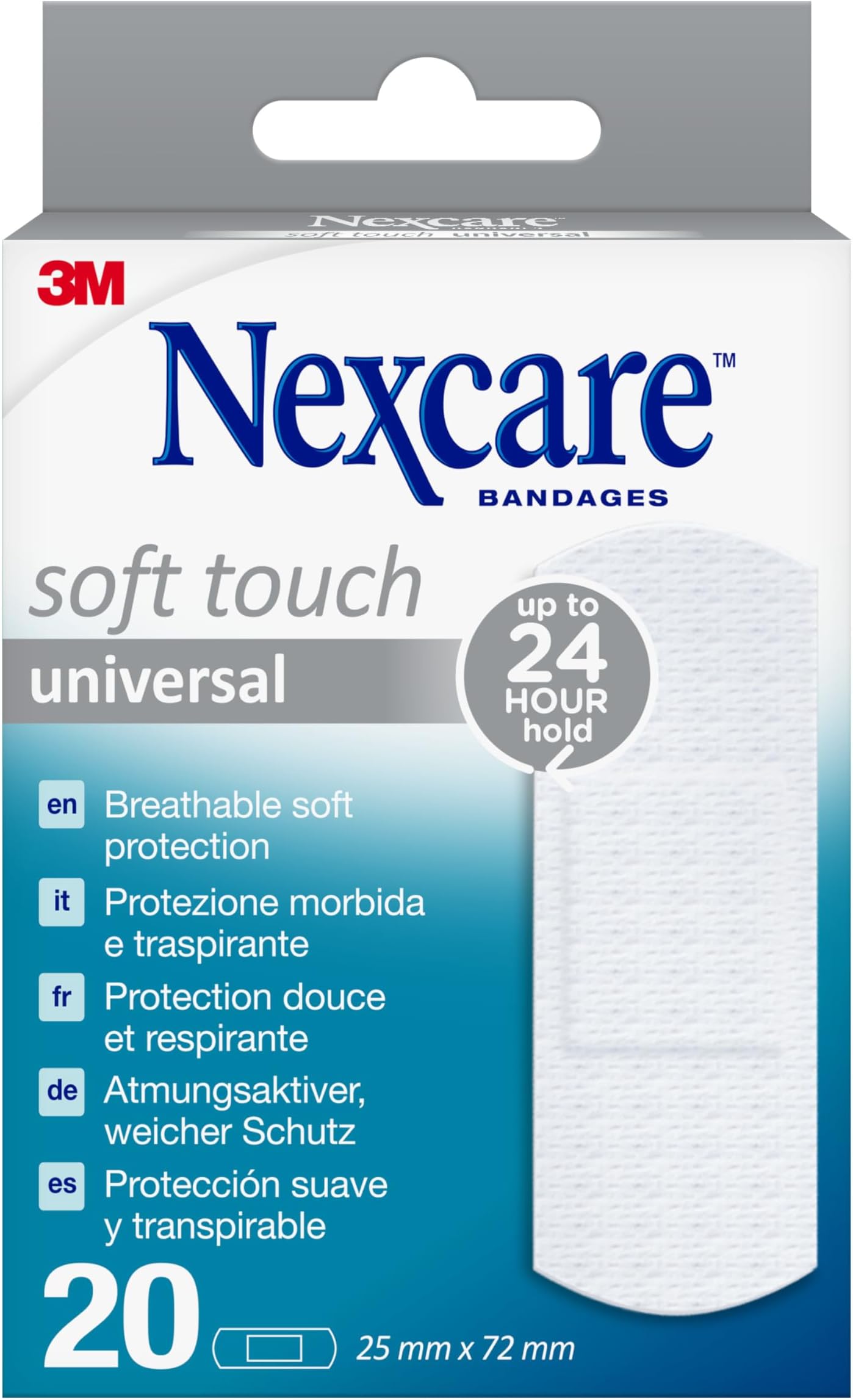 Universal Soft Touch Plasters, 25 mm x 72 mm, 20/Pack