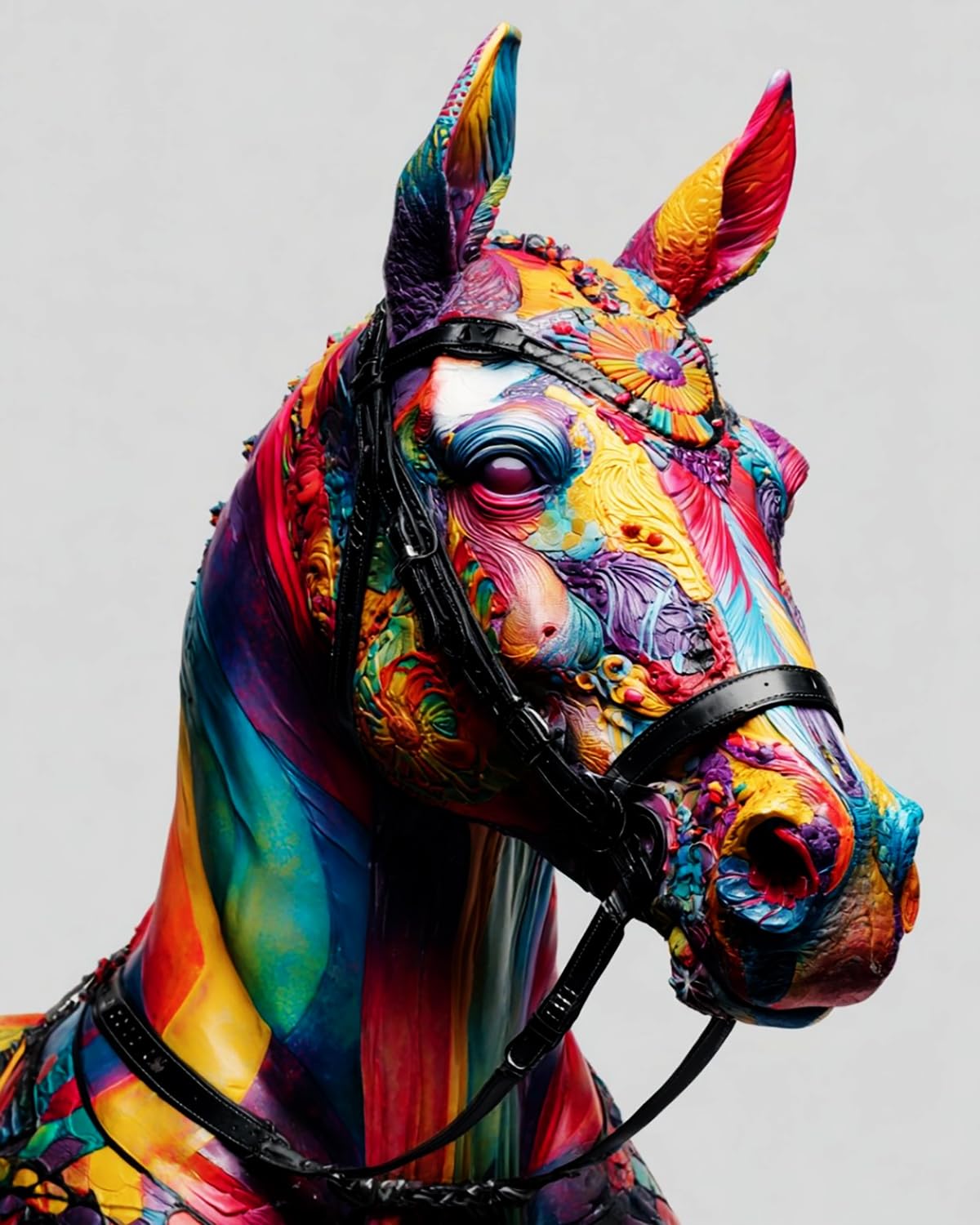 LIUBAISHI Paint by Numbers for Adults, Colourful Horse, 40x50 cm, Acrylic on Canvas, with Brushes and Paints