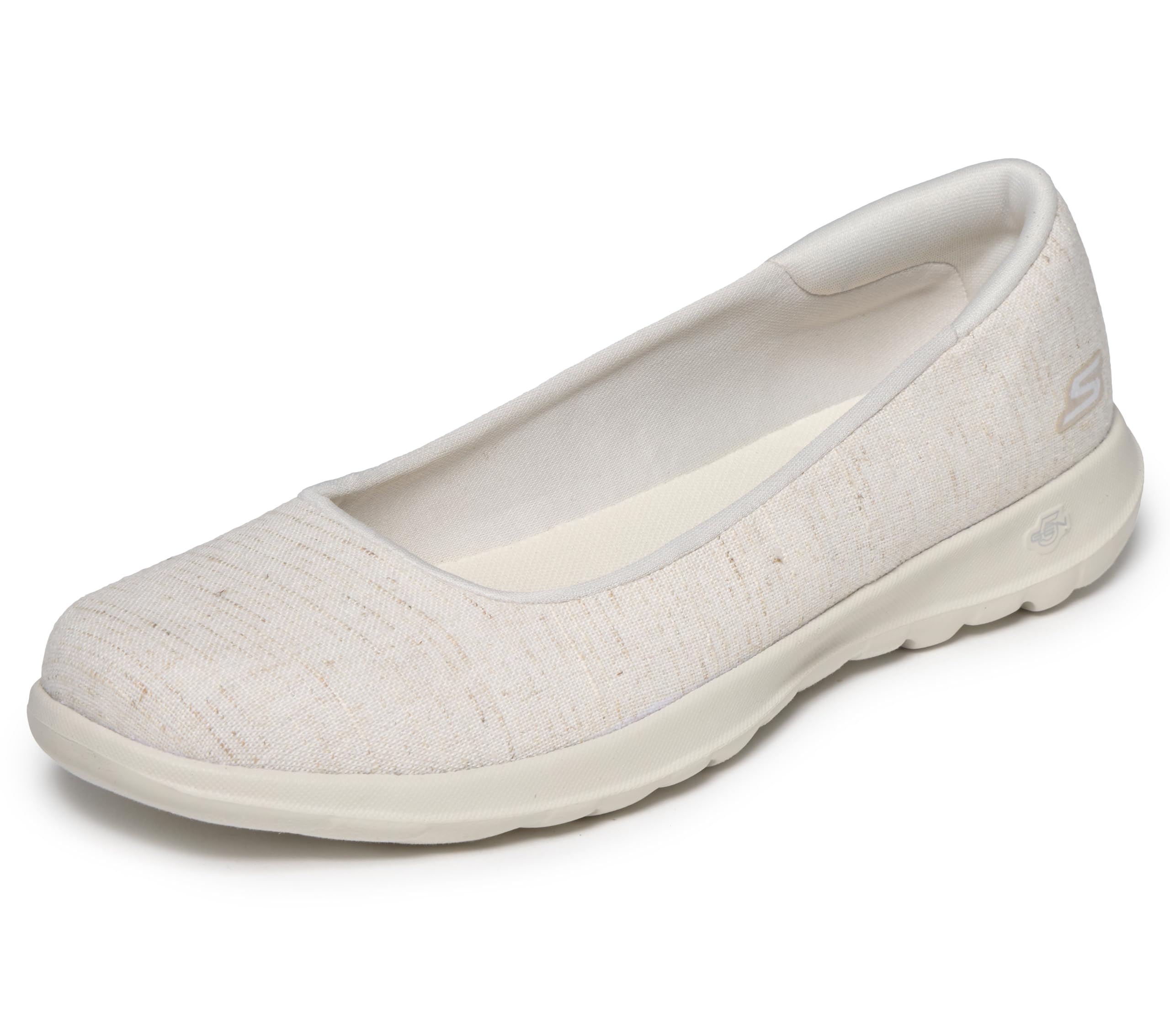 Skechers Women's Go Walk Lite-136001 Ballet Flat Natural