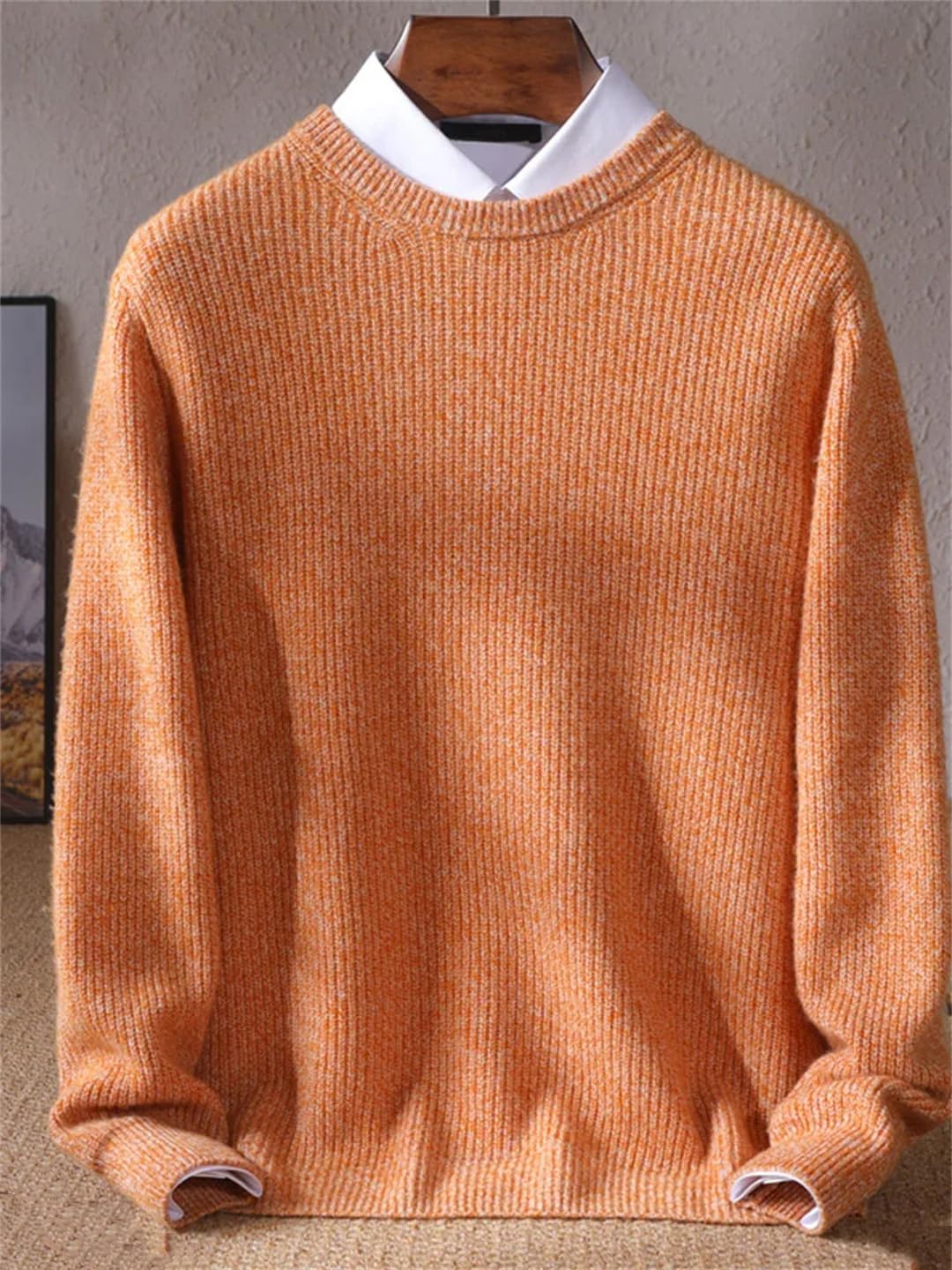 Maglione da uomo con colletto rotondo spesso lavorato a maglia maglione invernale casual allentato
