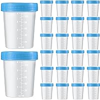 Vista 11 de Geiserailie 15 Vasos Desechables para Muestras de Orina para Pruebas, Contenedor de Muestras de 4 oz con Tapas de Rosca a Prueba de Fugas
