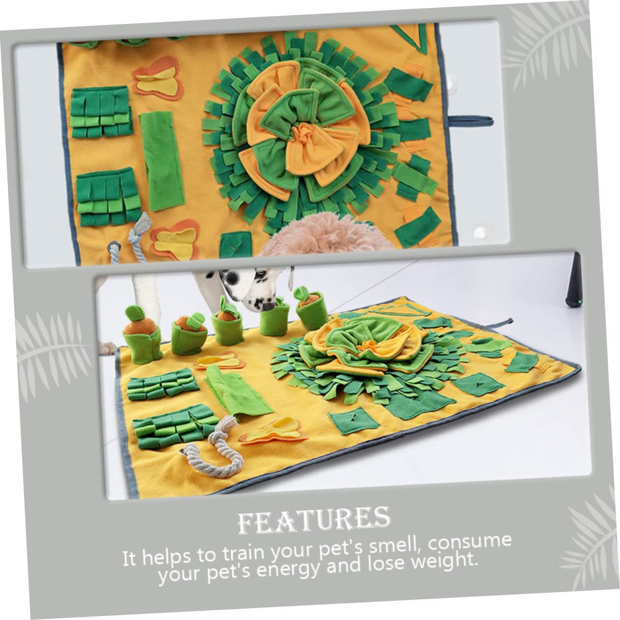 POPETPOP Tapis De Fouille pour Chien Tapis Alimentation Décoratif Couverture Antidérapante Facile à Nettoyer