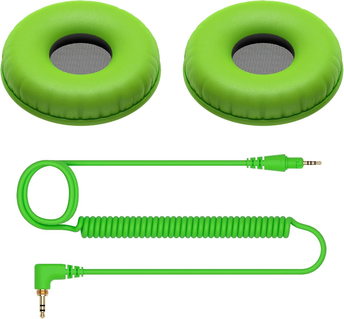 Pioneer DJ HC-CP08-G - Orejera y cable de la serie CUE1 (verde)