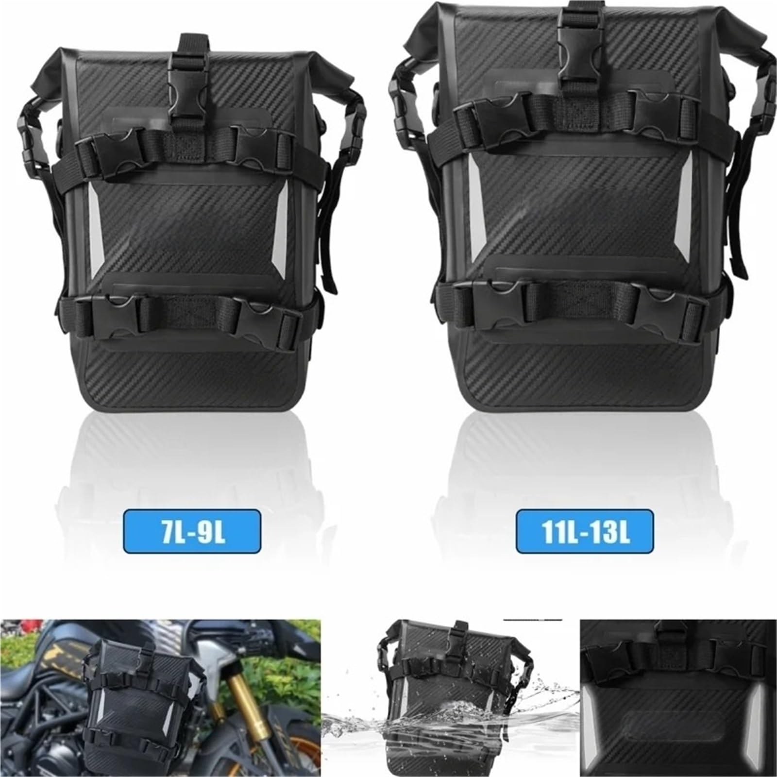 Borsa Moto Borsa Per Paraurti Moto 2 Pezzi Impermeabile 5L-8L Telaio Laterale Barra Protezione Portaoggetti Universale Strumenti Selle Motos Bagagli | Y
