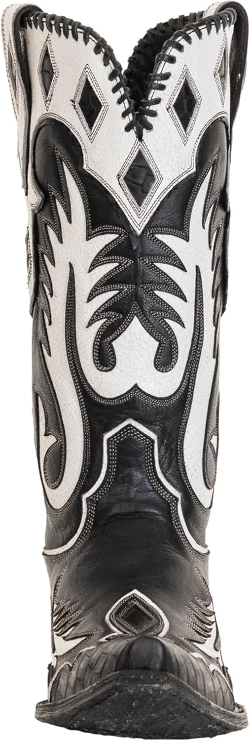 Cowboy Boots for Women Inlaid Embroidered Cowgirl Boots Classic Stacked Low Block Heels Women's Trendy Country Western Boots