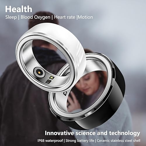 Miniatura 4 de Fourmor Anillo inteligente de salud, podómetro con aplicación, estuche de carga portátil para mujeres y hombres, anillo inteligente para seguimiento