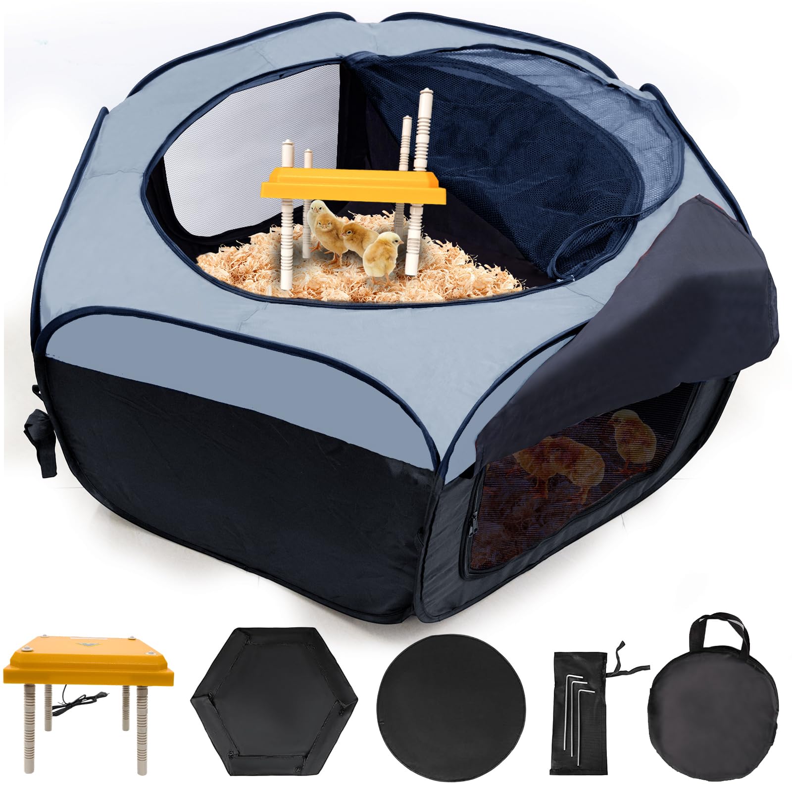 Brooder box poussin et parc pop-up pour élever vos poules au salon