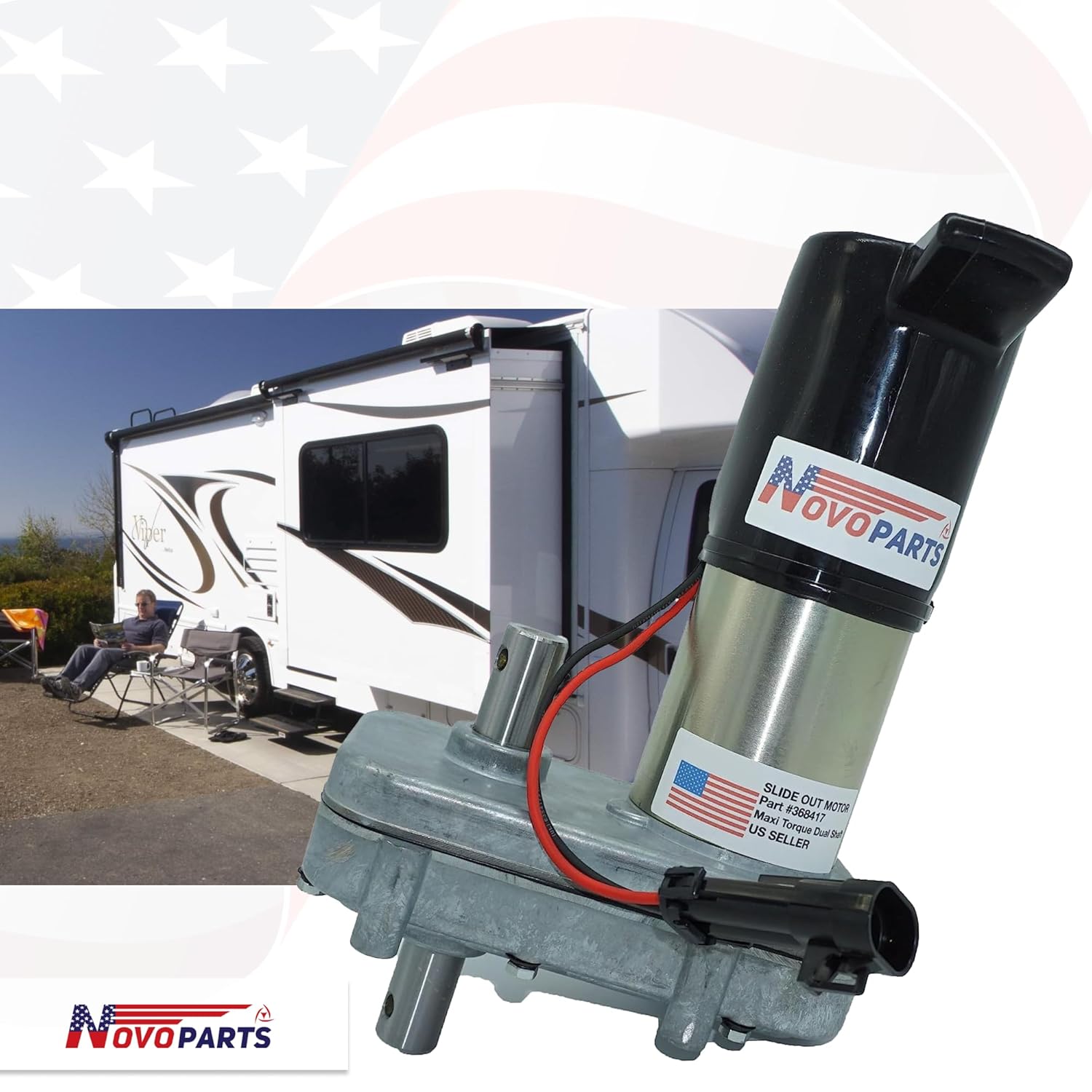 368417 RV Slide Out Motor Replacement for Power Gear Slide Out Motor 12V 1010000010 1510000006 Double Shaft