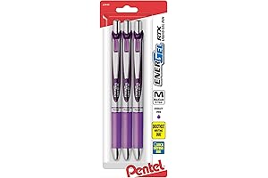 Pentel EnerGel Redux RTX Medium Point Violet Pens Feature Sleek Metallic Barrels...