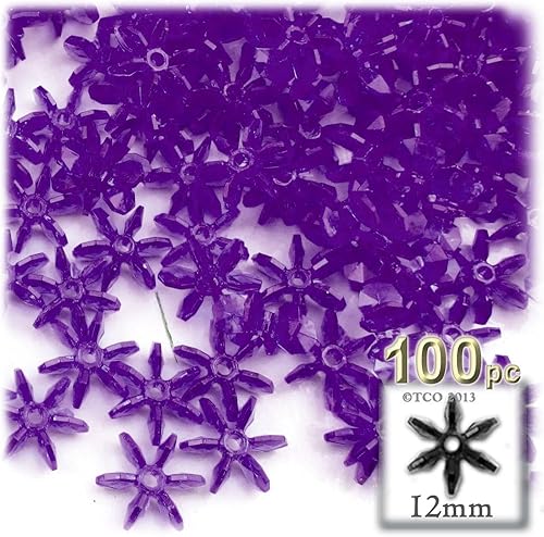 Miniatura 7 de 100pc facetado plástico transparente perlas Starflake 0.472 in azul claro