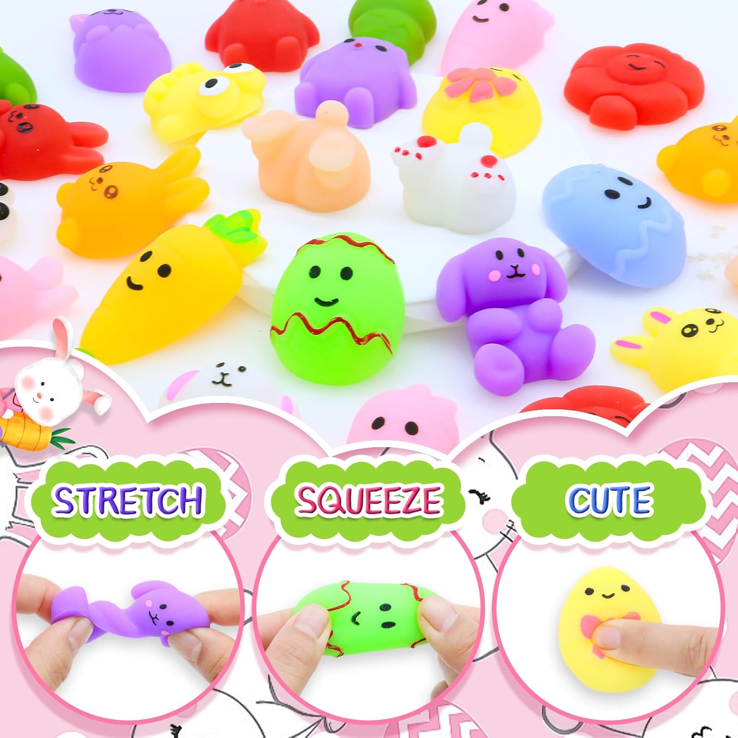 BicMan 60 PCS Prefilled Easter Eggs with Toys Inside, Easter Basket Stuffers, Bulk Egg Fillers with Assortment Toys, Easter Theme Party Favors, Classroom Prize Supplies, Treasure Box for Kids