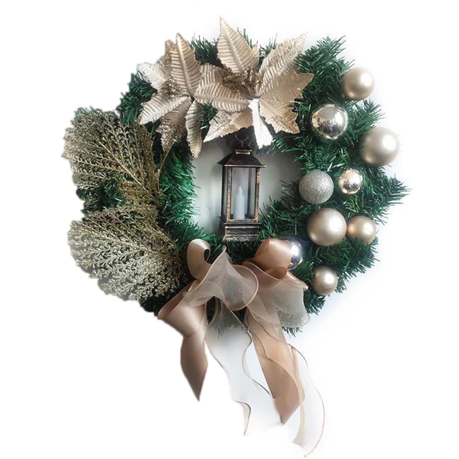 Luysgbxr 38Cm1 Wreaths Garland Arrangement Ornament Spruce Wreath With Led Light Front Door Home Party Hanging(38Cm1)