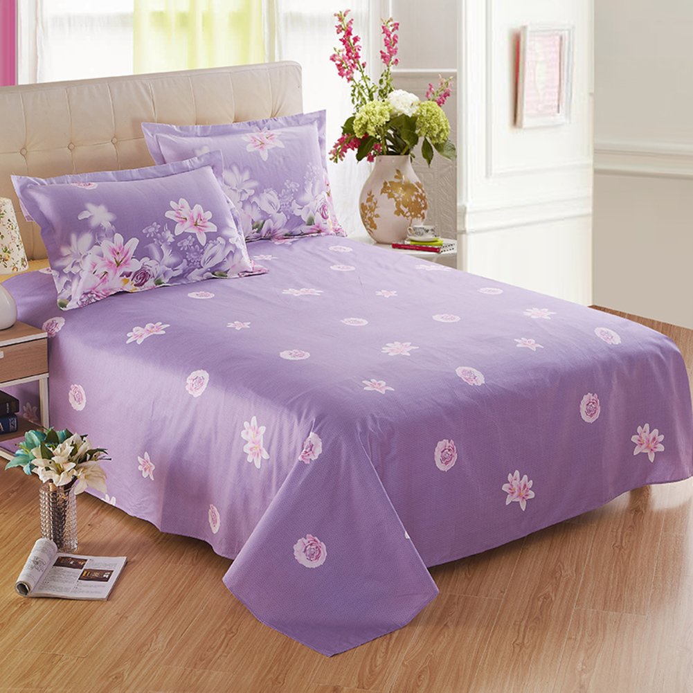 Drap en coton et lin sergé 230x250cm thermorégulateur pour lit simple et double