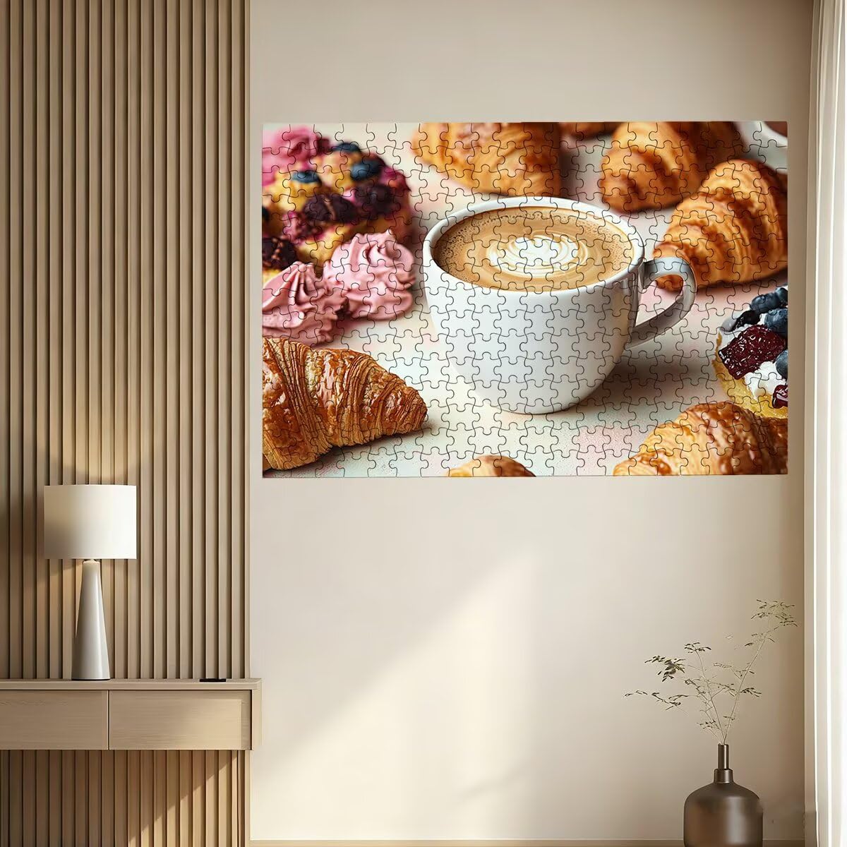 Puzzle 5000 sztuk dla dorosłych kawa, puzzle chleb, puzzle 5000 sztuk dla dorosłych, drewniane puzzle z pudełkiem na prezent rozmiar 156 x 105 cm, wyzwanie puzzle dla całej rodziny, prezent dla kobiet