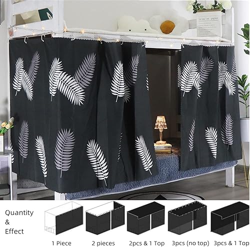 Vista 10 de JIAHG Cortinas de litera para dormitorio de estudiantes, cortinas de cama individual, cortinas de sombreado a prueba de polvo, cortina de ventana