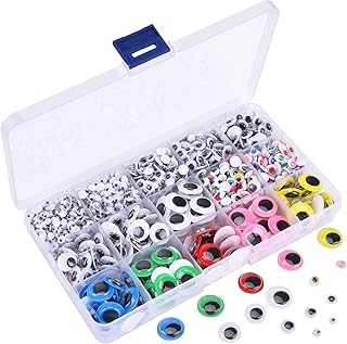 Sponsored Ad - Sunmns 1500 Pieces Self Adhesive Wiggle Eyes for DIY Craft Sticker, Halloween Party Decorations, Assorted S...