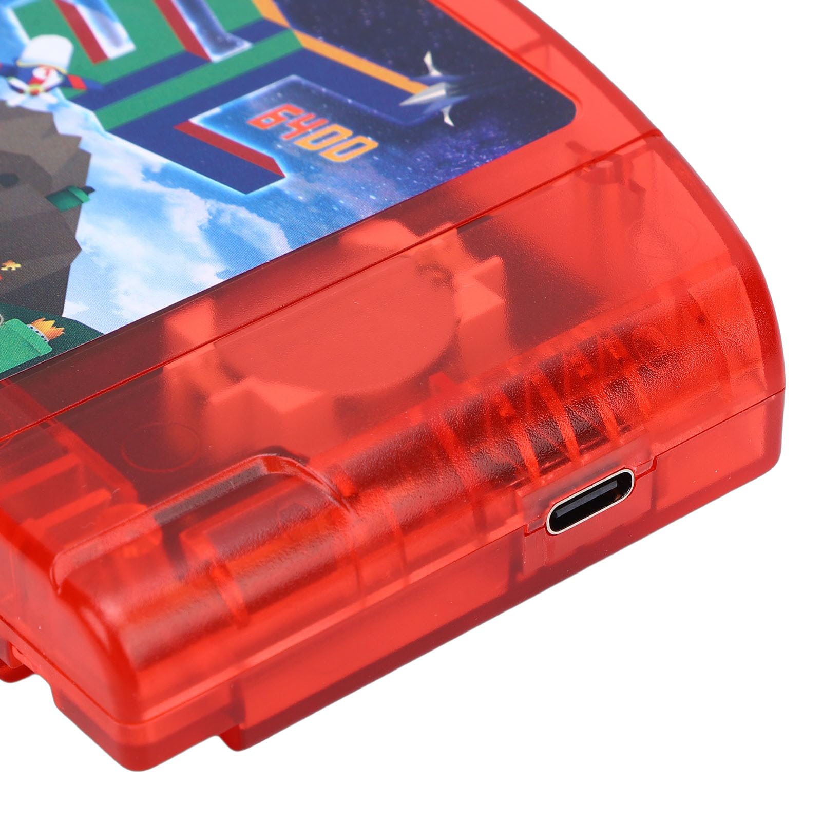 Plyisty Cartucho de Juego de Código Abierto Apto para Consola N64, Cartucho de Juego Retro HD de Lectura Rápida con Copia de Seguridad de Guardado Automático (rojo transparente)