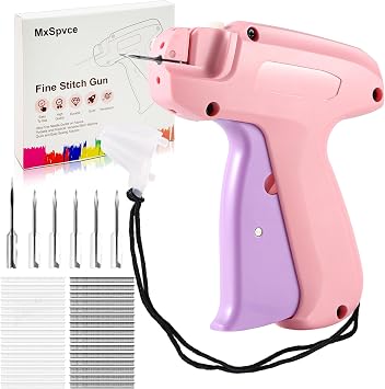 Stitch Gun for Clothes,Stitch Gun Quick Clothing Fixer, Tagging Gun for Clothing,Sewing Kit-Includes 6 Needle,1500 Black Fasteners&1500 White Fasteners0.18inch Purple