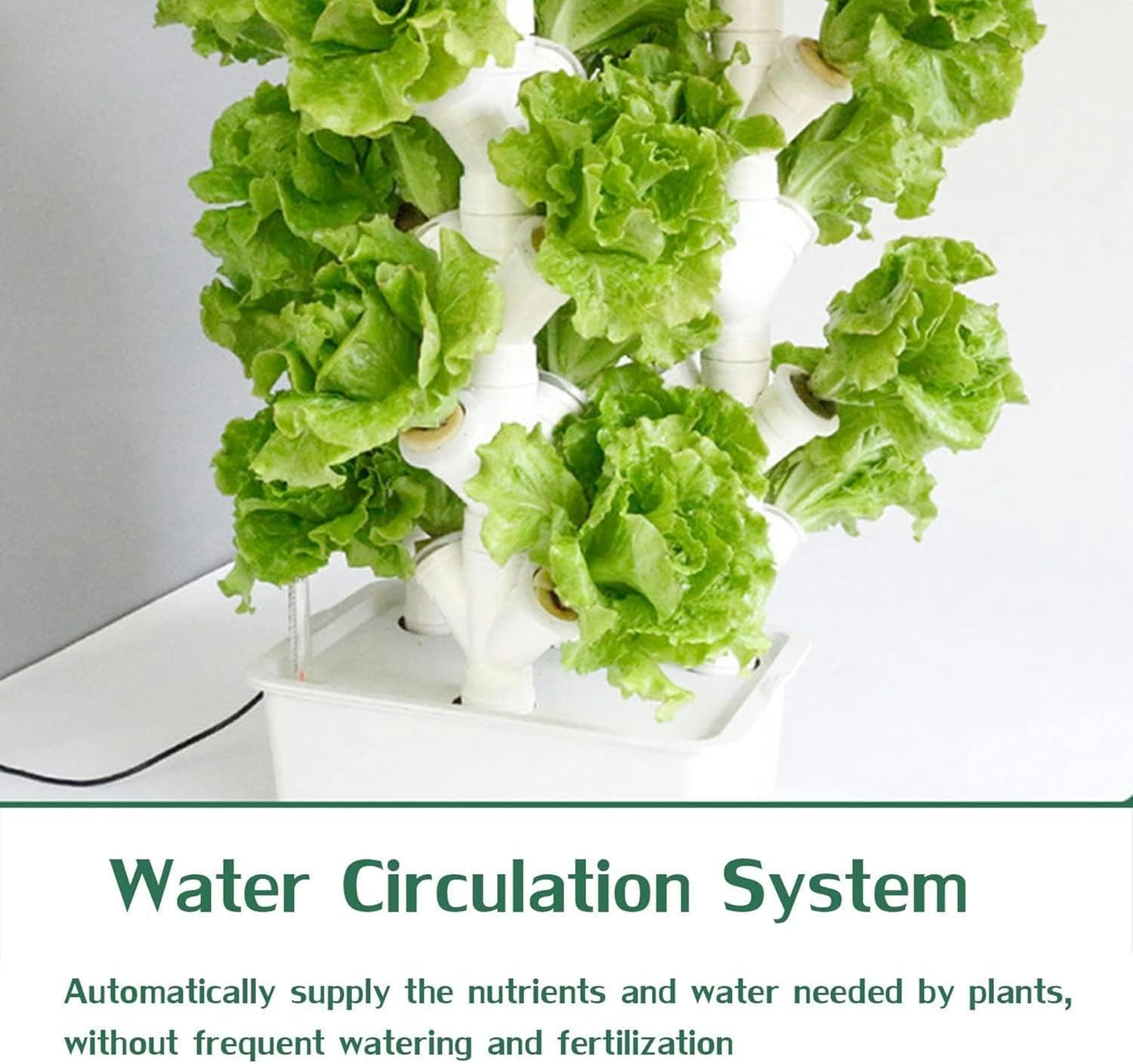 AMNOOL Hydroponics Growing System, Vegetable Plant Tower, Water Circulation System, Detachable Multi-Layer Desktop Planting Frame,32 Sites//1pc