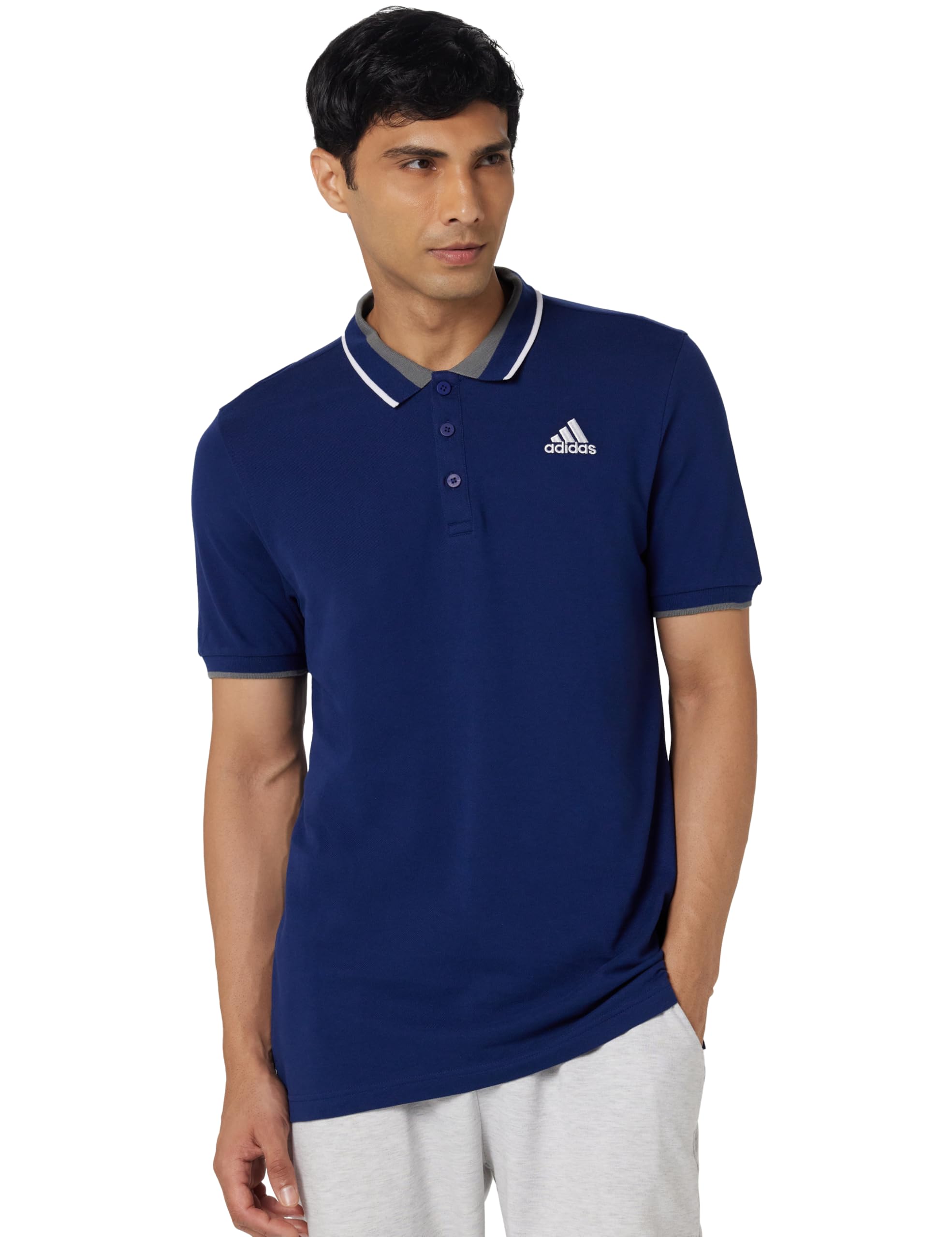 adidas Men's Cotton Geometric Regular Fit Polo Shirt-picture-10